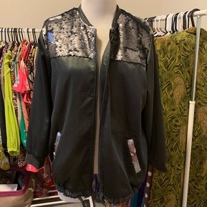 Sequin bomber jacket